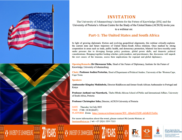 Webinar Series | Part 1 | The United States and South Africa | 3 July 2025